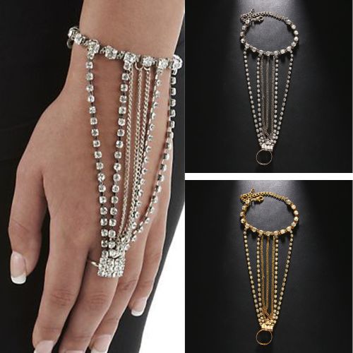 【即納】【即納】ラインストーンフィンガーブレスレットD20132