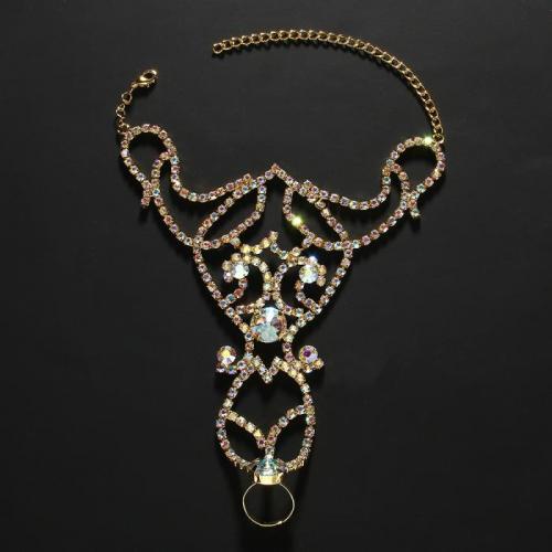 【即納】ラインストーンフィンガーブレスレットD20119