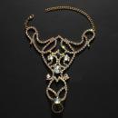 【即納】ラインストーンフィンガーブレスレットD20119