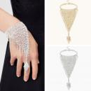 【即納】ラインストーンフィンガーブレスレットD20128