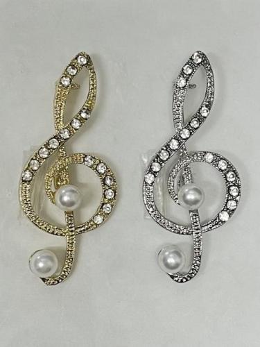 【即納】音符ブローチ　06654