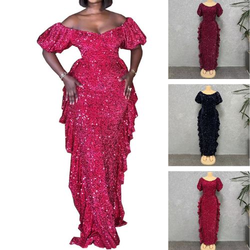 【予約商品】スパンコールロングドレスRSV00046